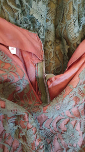 UNLABELLED Vintage Green Lace Fit and Flare Pin Up Dress (36 | XS | UK 06)-The Freperie
