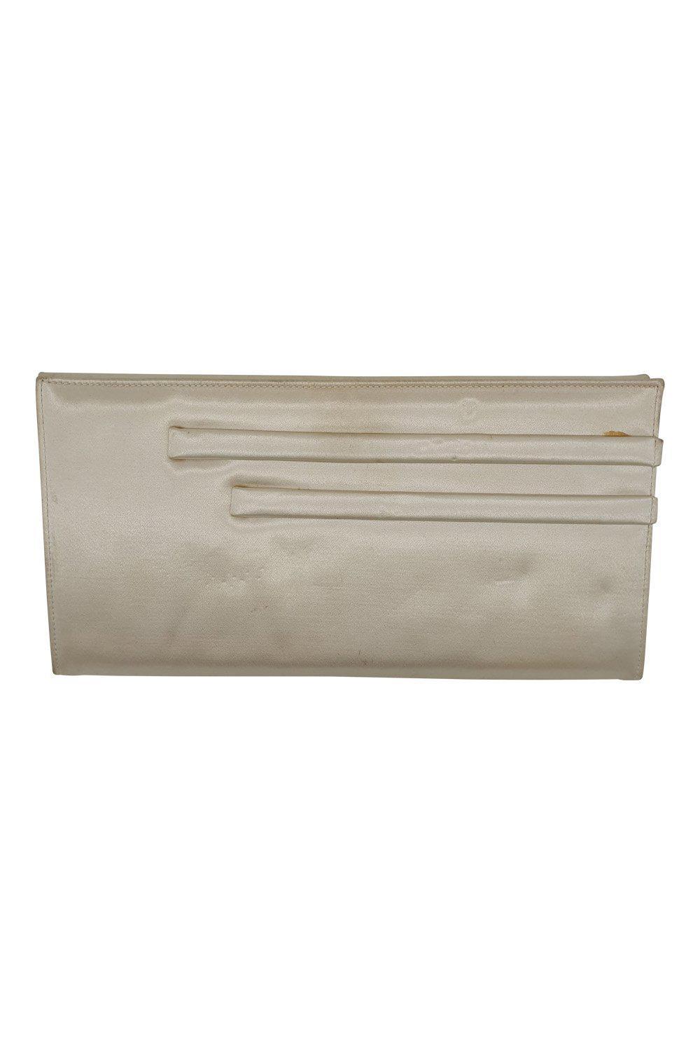 UNLABELLED Vintage cream clutch purse bag (M)-Unlabelled-The Freperie