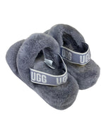 Load image into Gallery viewer, Ugg Oh Yeah Fluffy Double Strap Flat Sandals in Grey UK 5 | EU 38-The Freperie
