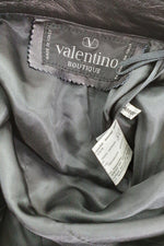Load image into Gallery viewer, VALENTINO Black Leather Faux Wrap Front Knee Length Skirt (40)-Valentino-The Freperie
