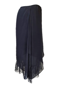 VALENTINO Black Silk and Lace Mini Skirt-Valentino-The Freperie