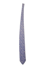 Load image into Gallery viewer, VALENTINO Men&#39;s 100% Wool Blue Tie With Cream Check Repeat (55L)-Valentino-The Freperie
