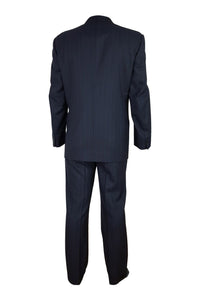 VALENTINO Double Breasted Navy Pinstripe Wool Suit-Valentino-The Freperie