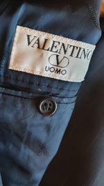 Load image into Gallery viewer, VALENTINO Uomo VIntage Double Breasted Navy Pinstripe Wool Suit-The Freperie

