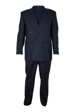 Load image into Gallery viewer, VALENTINO Double Breasted Navy Pinstripe Wool Suit-Valentino-The Freperie
