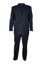 Load image into Gallery viewer, VALENTINO Double Breasted Navy Pinstripe Wool Suit-Valentino-The Freperie
