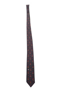 VALENTINO Vintage 100% Silk Black Berry Print Tie (55")-The Freperie