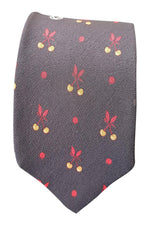 Load image into Gallery viewer, VALENTINO Vintage 100% Silk Black Berry Print Tie (55&quot;)-The Freperie
