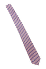 Load image into Gallery viewer, VALENTINO Vintage 100% Silk Blue Tie Red Diagonal Stripes (55&quot;)-Valentino-The Freperie
