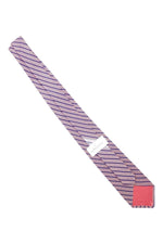 Load image into Gallery viewer, VALENTINO Vintage 100% Silk Blue Tie Red Diagonal Stripes (55&quot;)-Valentino-The Freperie
