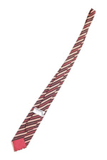 Load image into Gallery viewer, VALENTINO Vintage Silk Brown Red Cream Stripe Tie-Valentino-The Freperie
