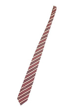Load image into Gallery viewer, VALENTINO Vintage Silk Brown Red Cream Stripe Tie-Valentino-The Freperie
