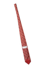 Load image into Gallery viewer, VALENTINO Vintage Silk Red Tie With Grey Argyle Print Repeat-Valentino-The Freperie
