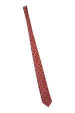 Load image into Gallery viewer, VALENTINO Vintage Silk Red Tie With Grey Argyle Print Repeat-Valentino-The Freperie
