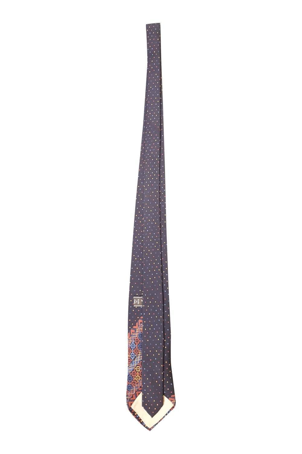 VALENTINO Cravatte Silk Tie Blue Multi Polka Dot Repeat (55.5 L)-Valentino-The Freperie
