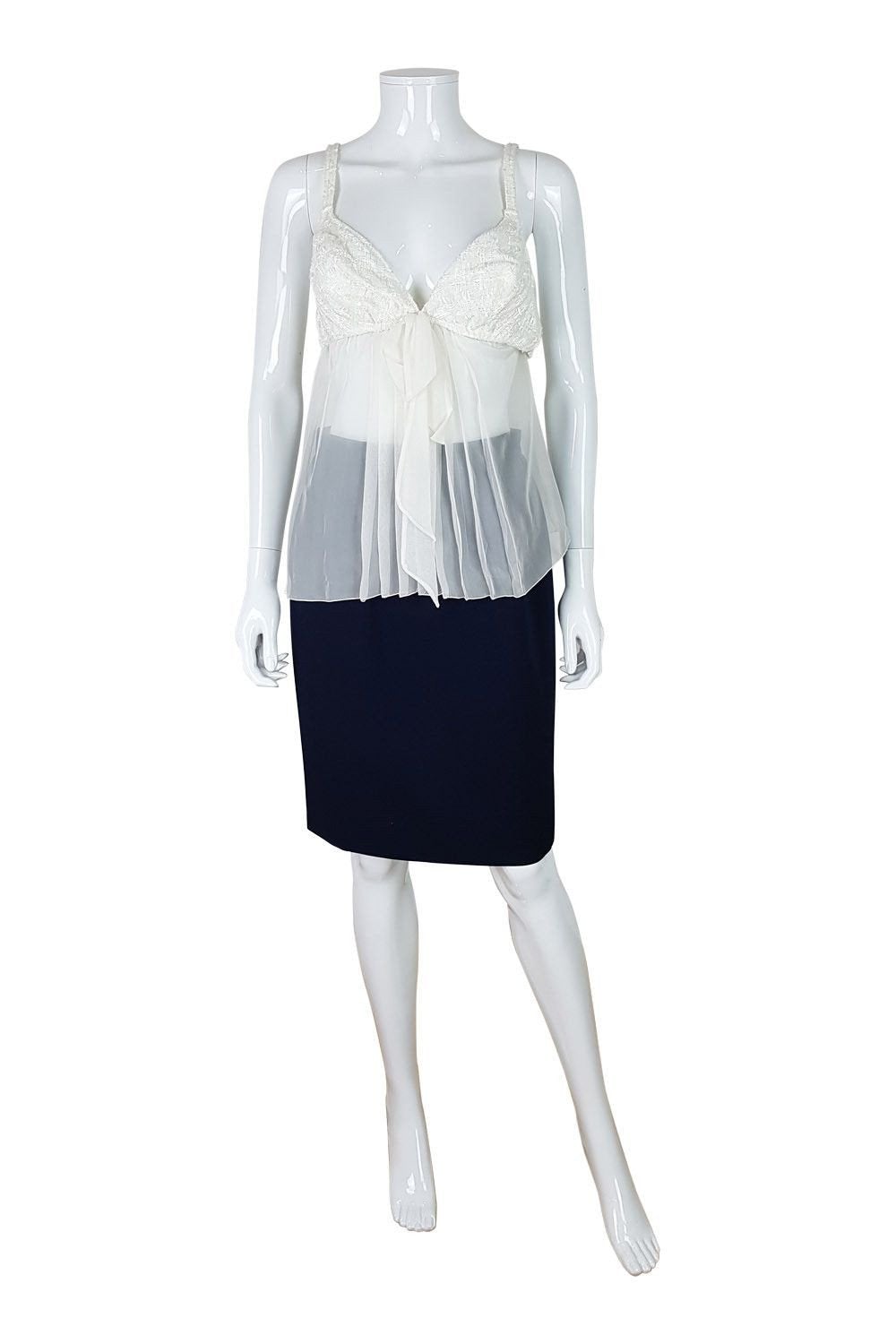 VINTAGE VALENTINO Silk Lined Pencil Skirt (UK 6)-Valentino-The Freperie