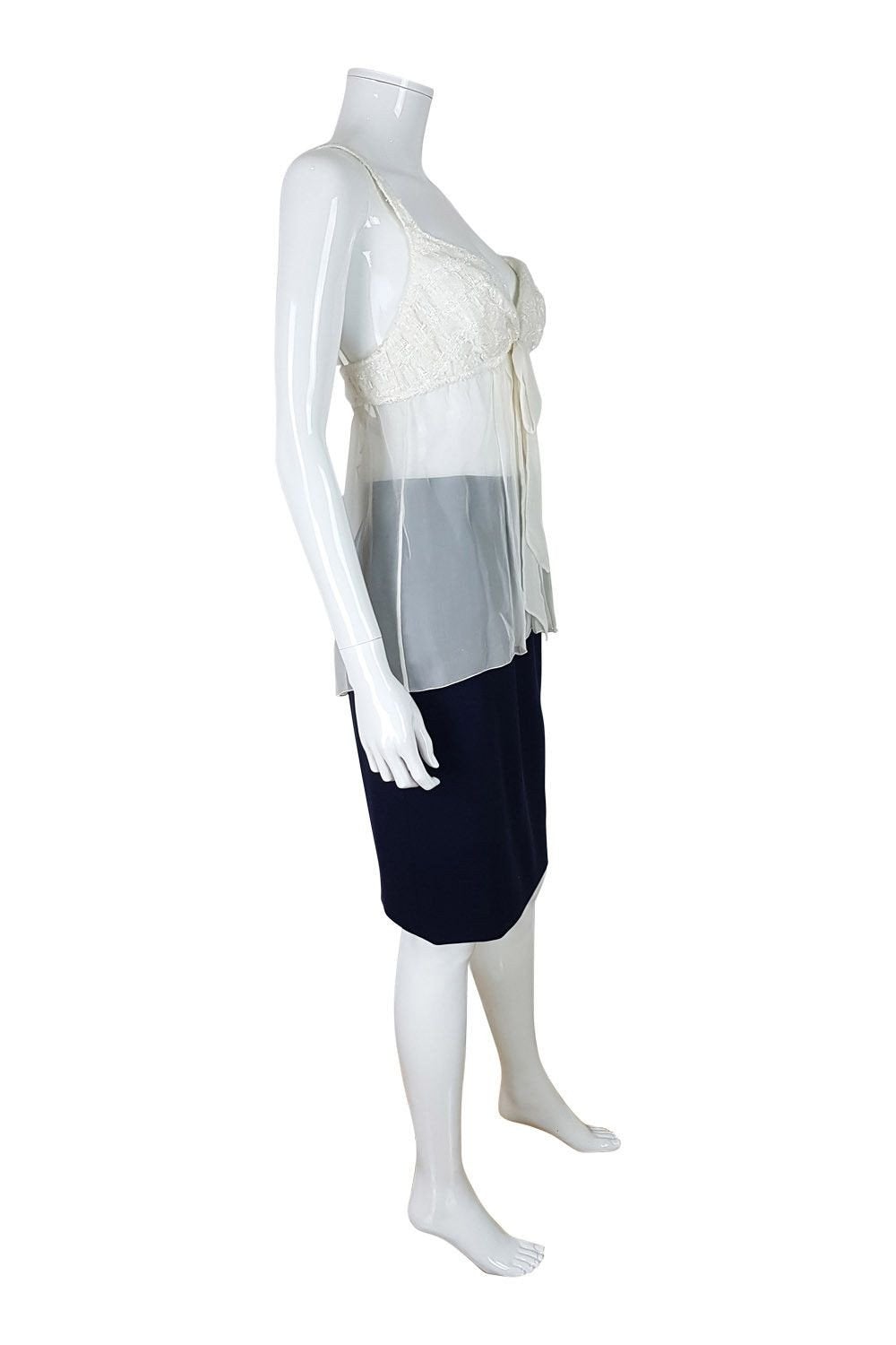 VINTAGE VALENTINO Silk Lined Pencil Skirt (UK 6)-Valentino-The Freperie
