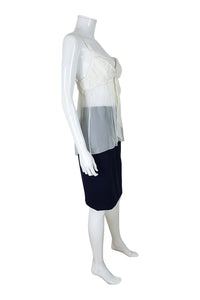 VINTAGE VALENTINO Silk Lined Pencil Skirt (UK 6)-Valentino-The Freperie