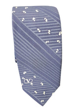 Load image into Gallery viewer, VALENTINO Men&#39;s 100% Silk Blue Stripe and Print Tie (56L)-Valentino-The Freperie
