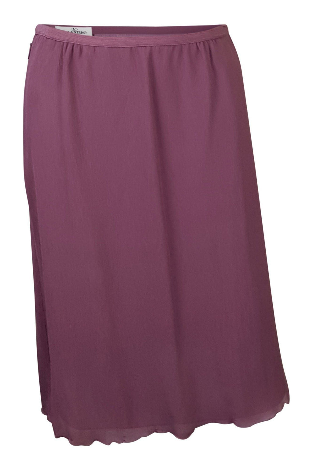 VALENTINO Vintage Plum Purple Silk Skirt (UK 6)-Valentino-The Freperie