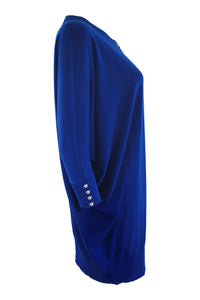 VERSACE Royal Blue Wool Jumper Dress (IT 42)-Versace-The Freperie