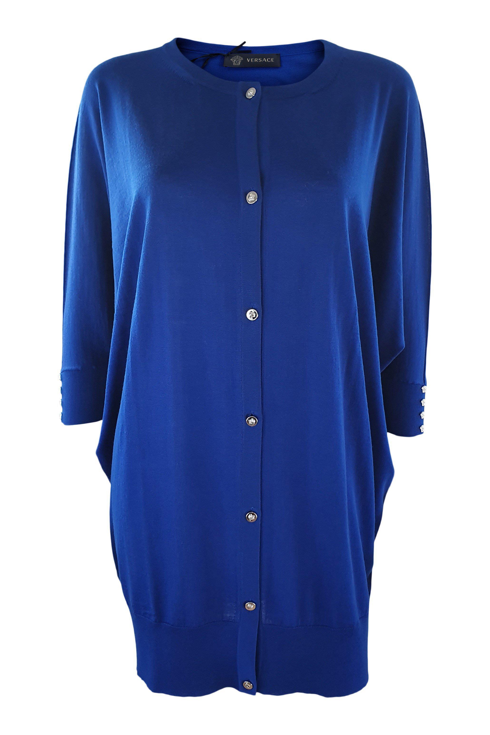 VERSACE Royal Blue Wool Jumper Dress (IT 42)-Versace-The Freperie