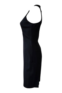 VERSACE Versus Black Racer Back Shift Dress (IT 40)-Versace-The Freperie