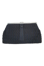 Load image into Gallery viewer, VINTAGE 1920s Ortella Black Ruched Clasp Front Clutch Purse (S)-Unbranded-The Freperie
