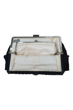 Load image into Gallery viewer, VINTAGE 1920s Ortella Black Ruched Clasp Front Clutch Purse (S)-Unbranded-The Freperie
