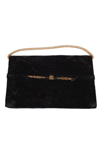 VINTAGE 1930s Black Velvet Embroidered Yellow Gold Floral Arch Sunburst Zardozi (S)-The Freperie