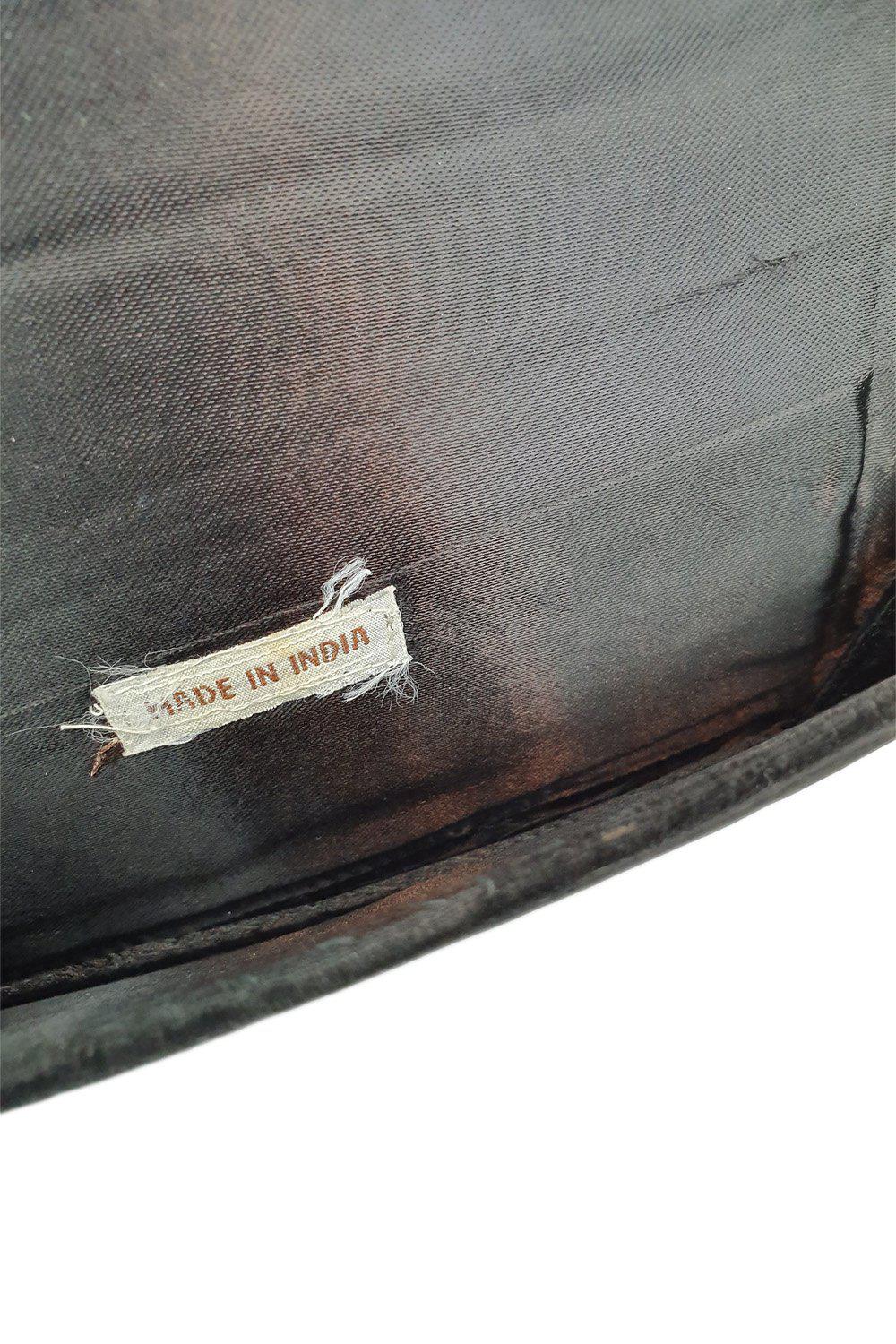 VINTAGE 1930s Black Velvet Embroidered Yellow Gold Floral Arch Sunburst Zardozi (S)-The Freperie