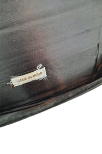 VINTAGE 1930s Black Velvet Embroidered Yellow Gold Floral Arch Sunburst Zardozi (S)-The Freperie