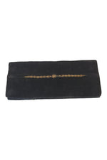Load image into Gallery viewer, VINTAGE 1930s Black Velvet Gold Thread Embroidered White Beaded Zardozi Bag (S)-Unbranded-The Freperie
