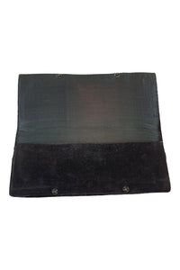 VINTAGE 1930s Black Velvet Gold Thread Embroidered White Beaded Zardozi Bag (S)-Unbranded-The Freperie