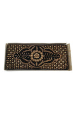 Load image into Gallery viewer, VINTAGE 1930s Black Velvet Gold Thread Embroidered White Beaded Zardozi Bag (S)-Unbranded-The Freperie

