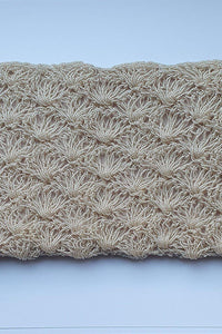 VINTAGE 1950s 1960s Microbeaded Shell Repeat Clutch Bag (M)-The Freperie