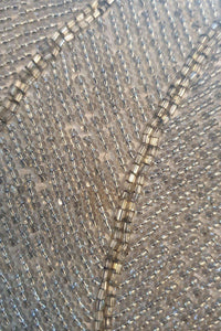 VINTAGE 1950s 1960s Silver Microbeaded Art Deco Style Envelope Purse (S)-The Freperie