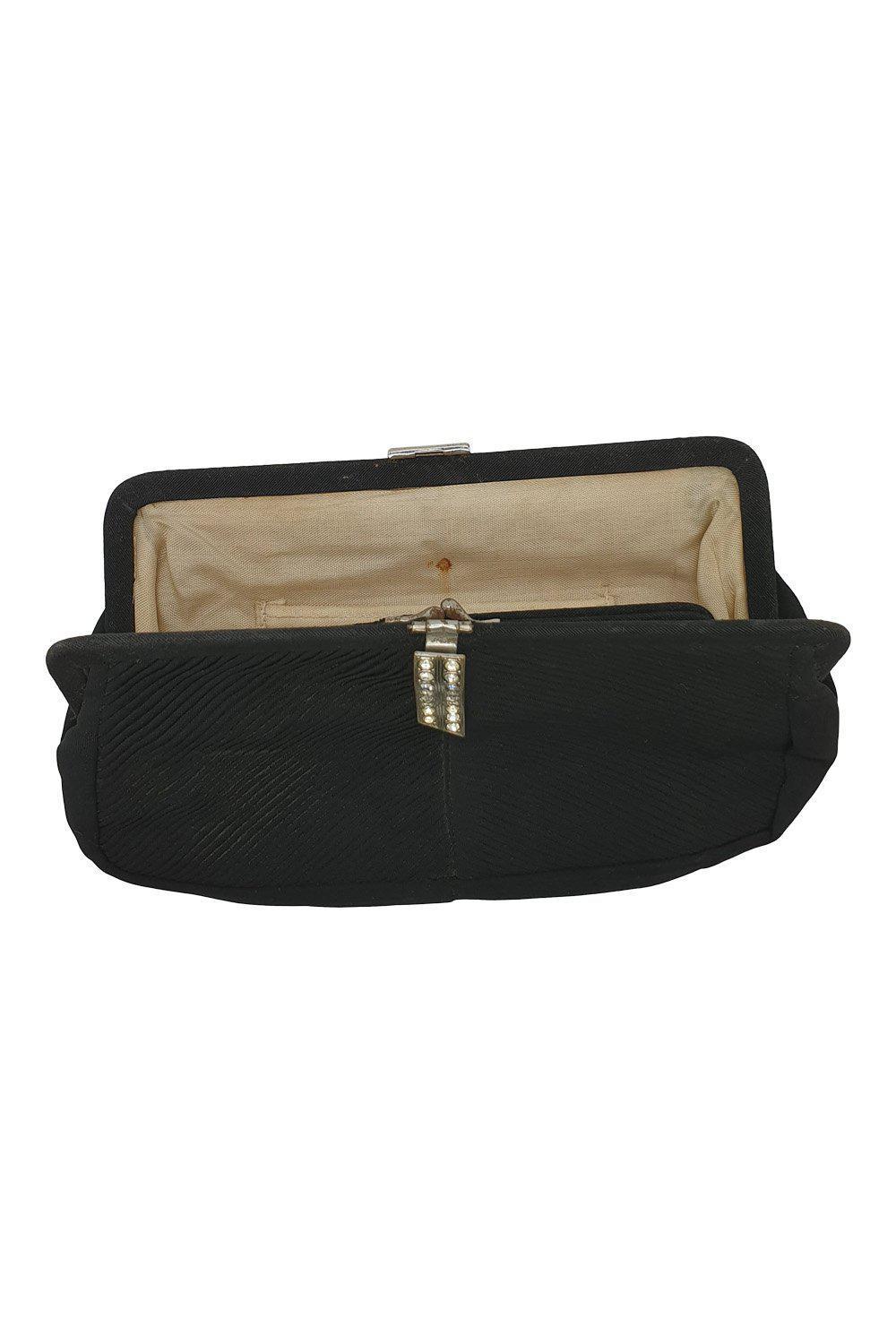 UNLABELLED VINTAGE 1950s 1960s Pleated Cotton Clutch Purse (S)-Unlabelled-The Freperie