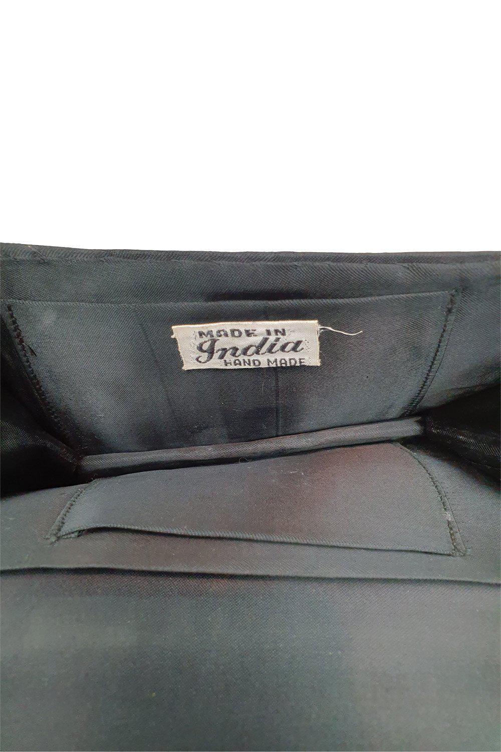 VINTAGE Black Velvet Jewel Embellished Embroidered Zardozi Handbag (S)-Unbranded-The Freperie