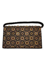 Load image into Gallery viewer, VINTAGE Black Velvet Jewel Embellished Embroidered Zardozi Handbag (S)-Unbranded-The Freperie

