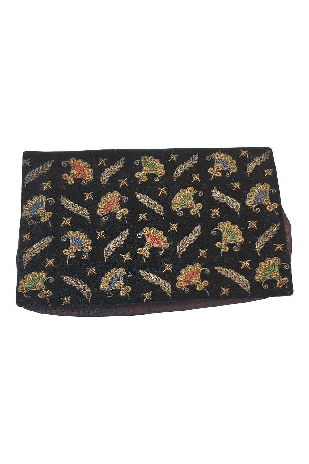 VINTAGE Jagat Narain & Sons Genuine Gold and Silver Thread Handmade Zardozi Bag (S)-Unbranded-The Freperie