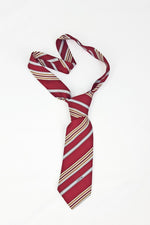 Load image into Gallery viewer, VINTAGE LANVIN 100% Silk Red Blue Brown Stripe Tie-LANVIN-The Freperie
