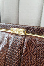 Load image into Gallery viewer, VINTAGE MAPPIN &amp; WEBB Snakeskin Top Handle Bag-Mappin and Webb-The Freperie
