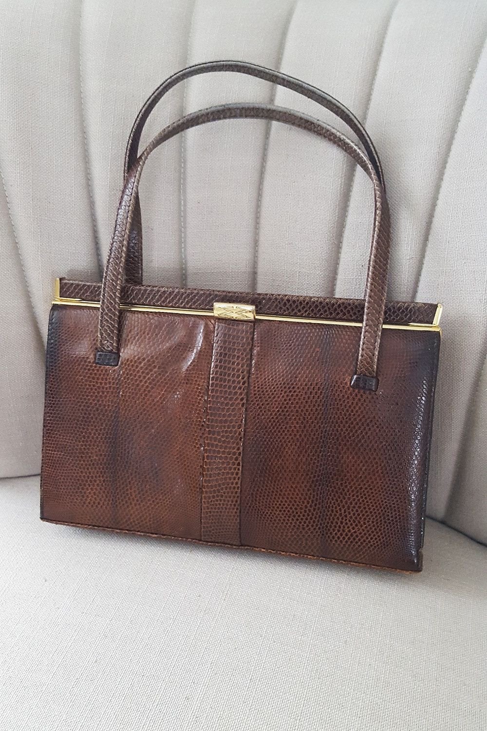 VINTAGE MAPPIN & WEBB Snakeskin Top Handle Bag-Mappin and Webb-The Freperie