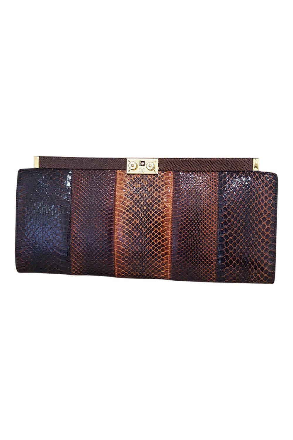 VINTAGE Snakeskin Clutch Bag-Unbranded-The Freperie