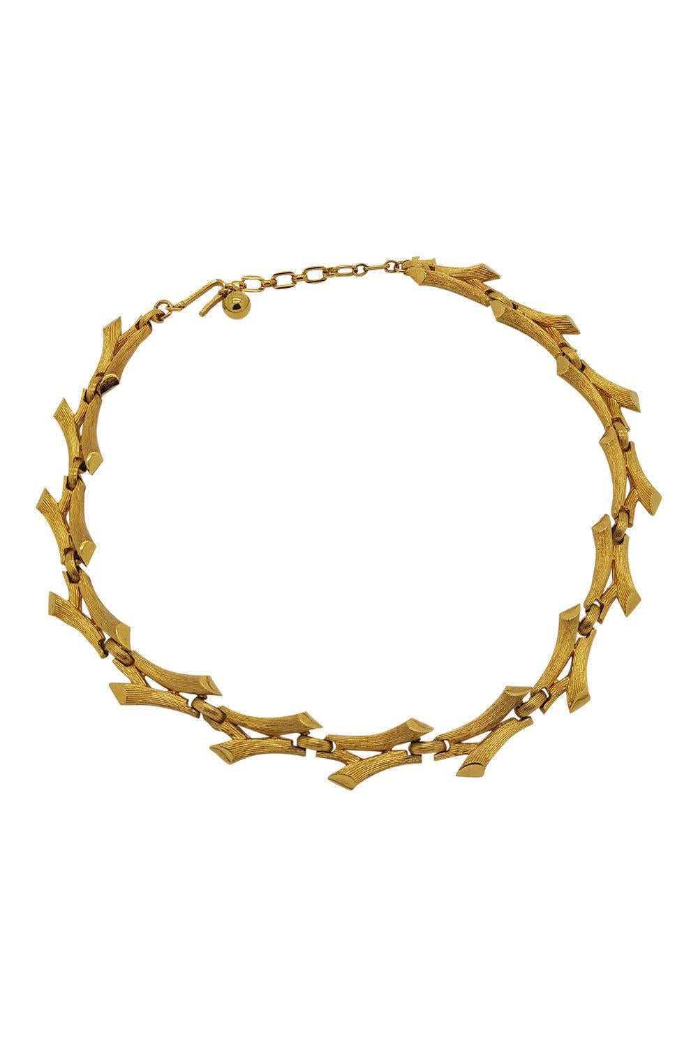 VINTAGE TRIFARI Gold Plated 1960s Flexible Collar Necklace (15")-The Freperie