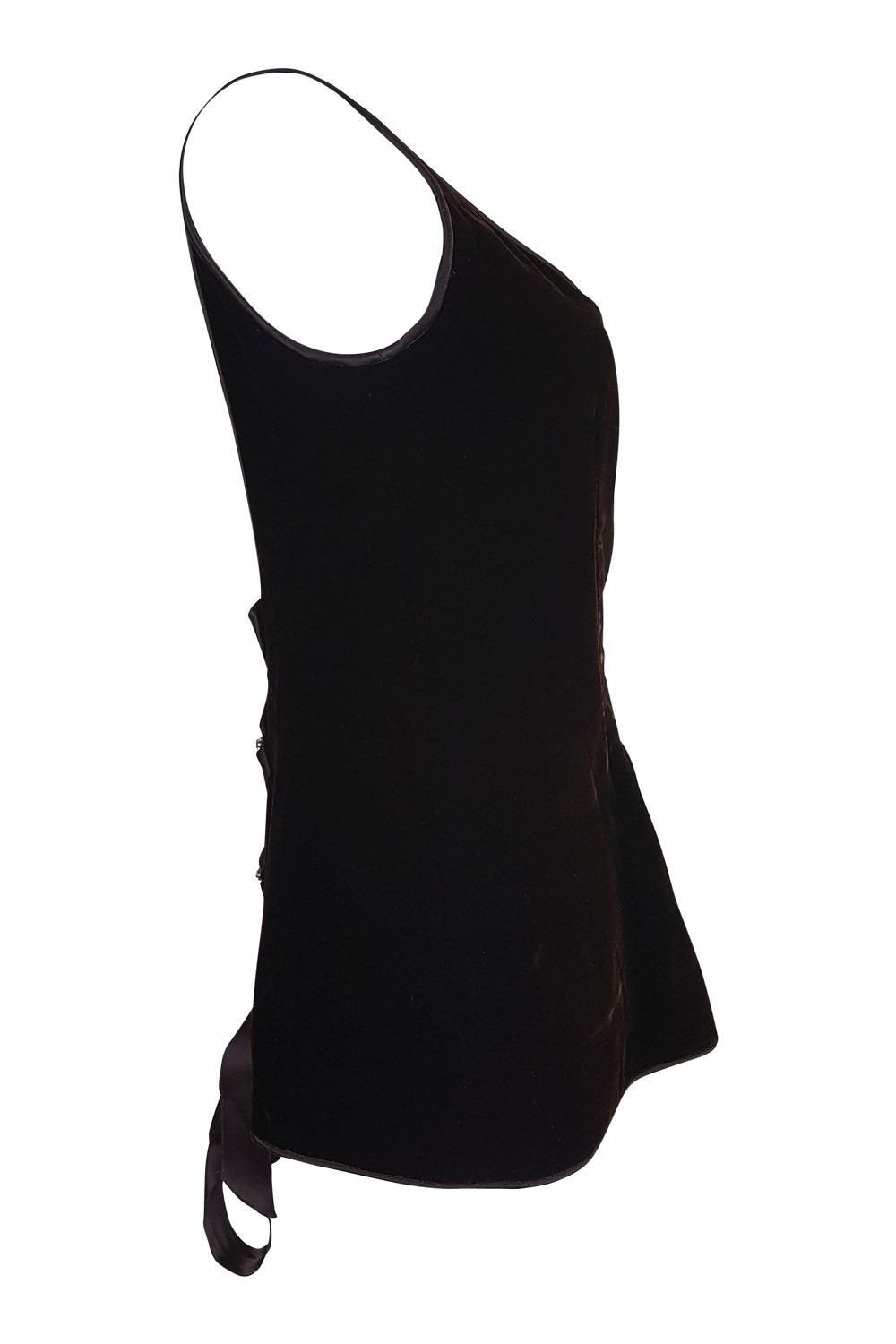 VINTAGE VALENTINO Boutique Brown Velvet Bodice (12)-Valentino-The Freperie