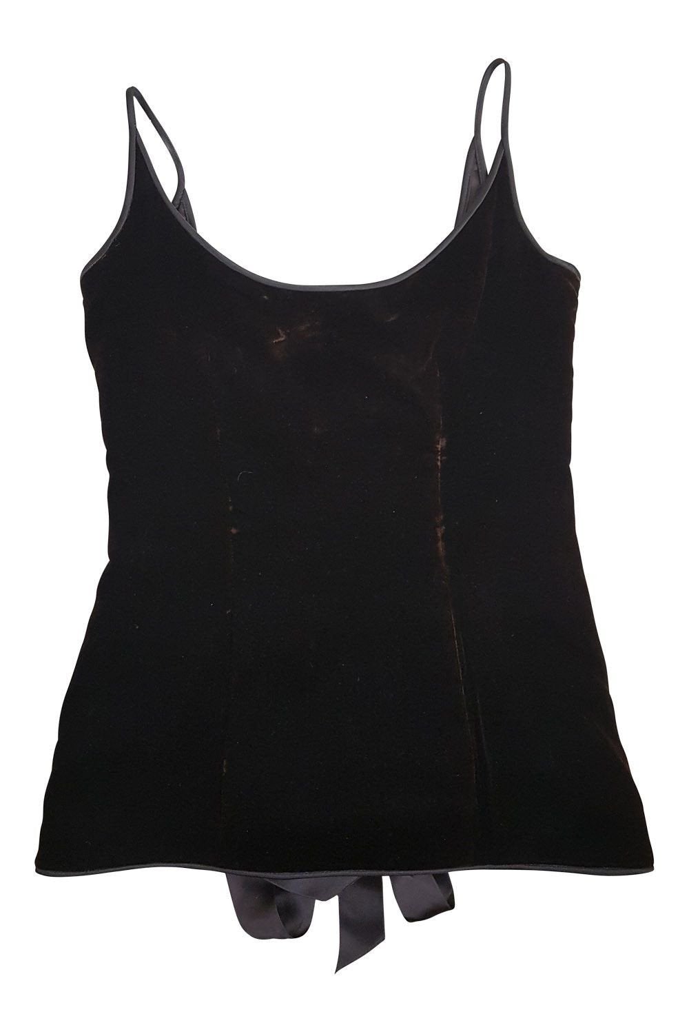 VINTAGE VALENTINO Boutique Brown Velvet Bodice (12)-Valentino-The Freperie