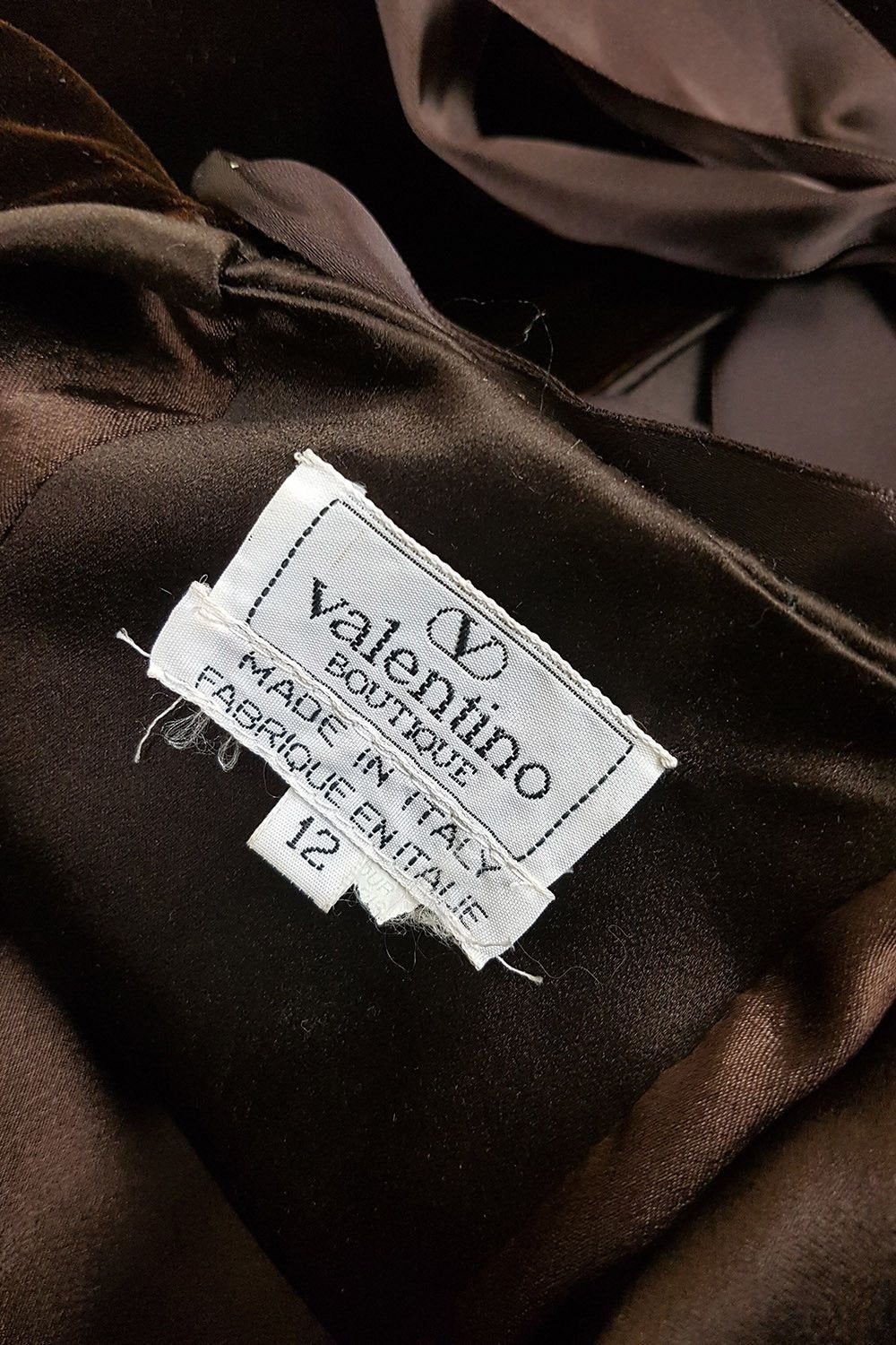 VINTAGE VALENTINO Boutique Brown Velvet Bodice (12)-Valentino-The Freperie