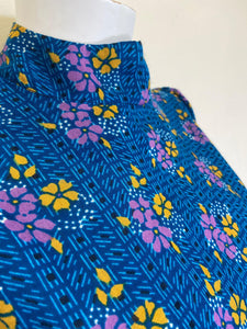 VIVIEN SMITH Vintage Floral Maxi Dress Blue Size: S-The Freperie